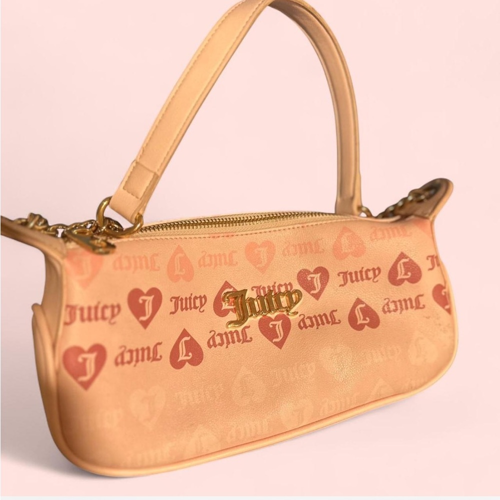Juicy Couture Tan Heart Pattern Shoulder Bag